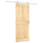 vidaXL Posuvné dvere Prírodná a biela 85 x 210 cm – Obrázok 2