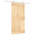 vidaXL Posuvné dvere Prírodná a biela 100 x 210 cm – Obrázok 2