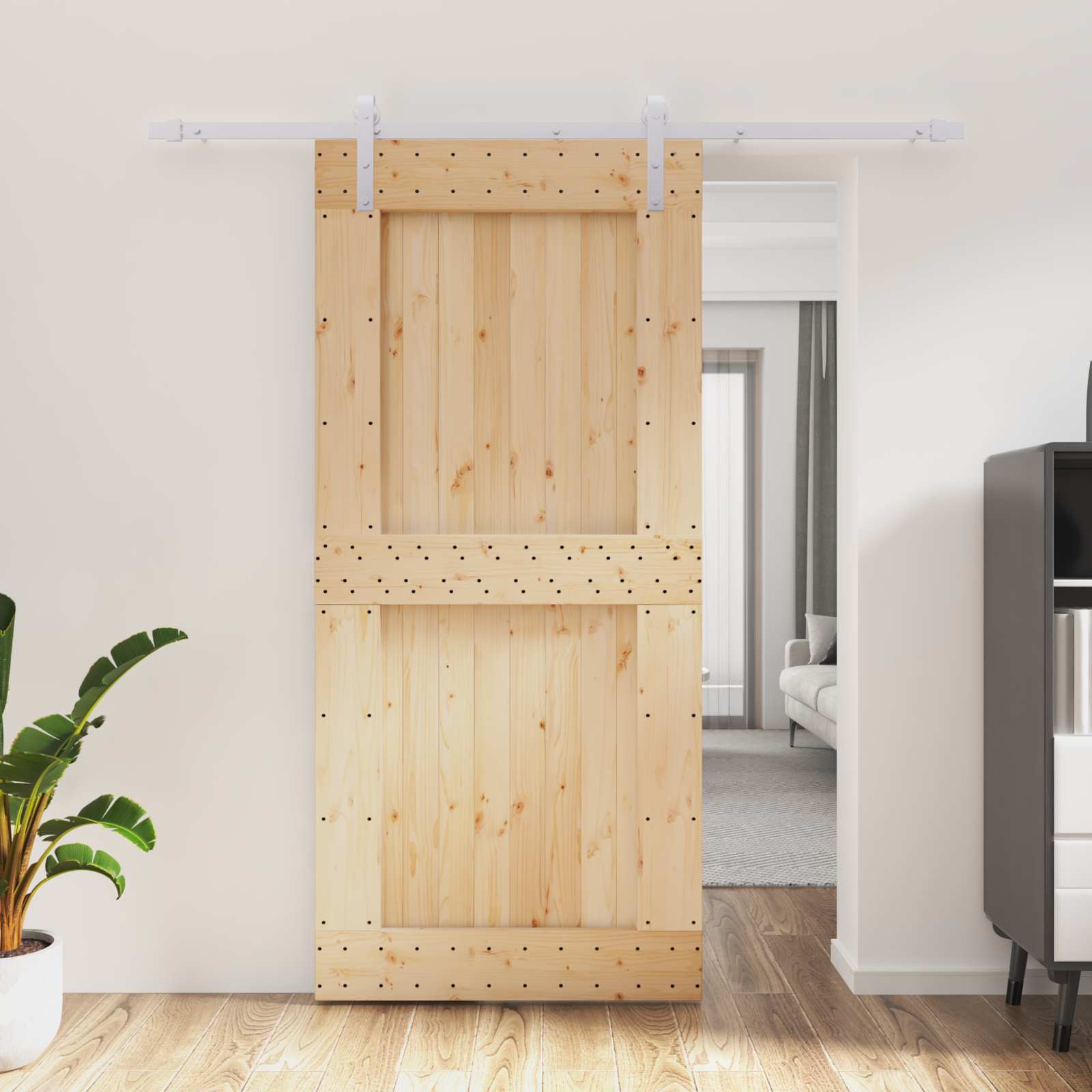 3444961_1.jpg vidaXL Posuvné dvere Prírodná a biela 95 x 210 cm – Obrázok 1