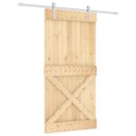 vidaXL Posuvné dvere Prírodná a biela 100 x 210 cm – Obrázok 2