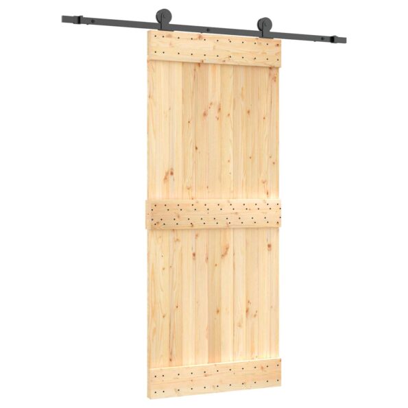 vidaXL Posuvné dvere Prírodná a čierna 85 x 210 cm – Obrázok 2