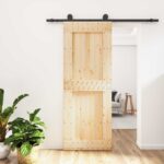 vidaXL Posuvné dvere Prírodná a čierna 80 x 210 cm