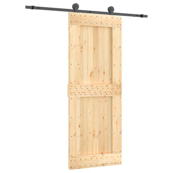 vidaXL Posuvné dvere Prírodná a čierna 80 x 210 cm – Obrázok 2