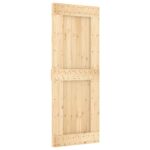 vidaXL Posuvné dvere Prírodná a čierna 80 x 210 cm – Obrázok 3