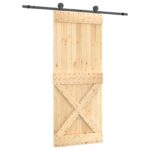 vidaXL Posuvné dvere Prírodná a čierna 85 x 210 cm – Obrázok 2