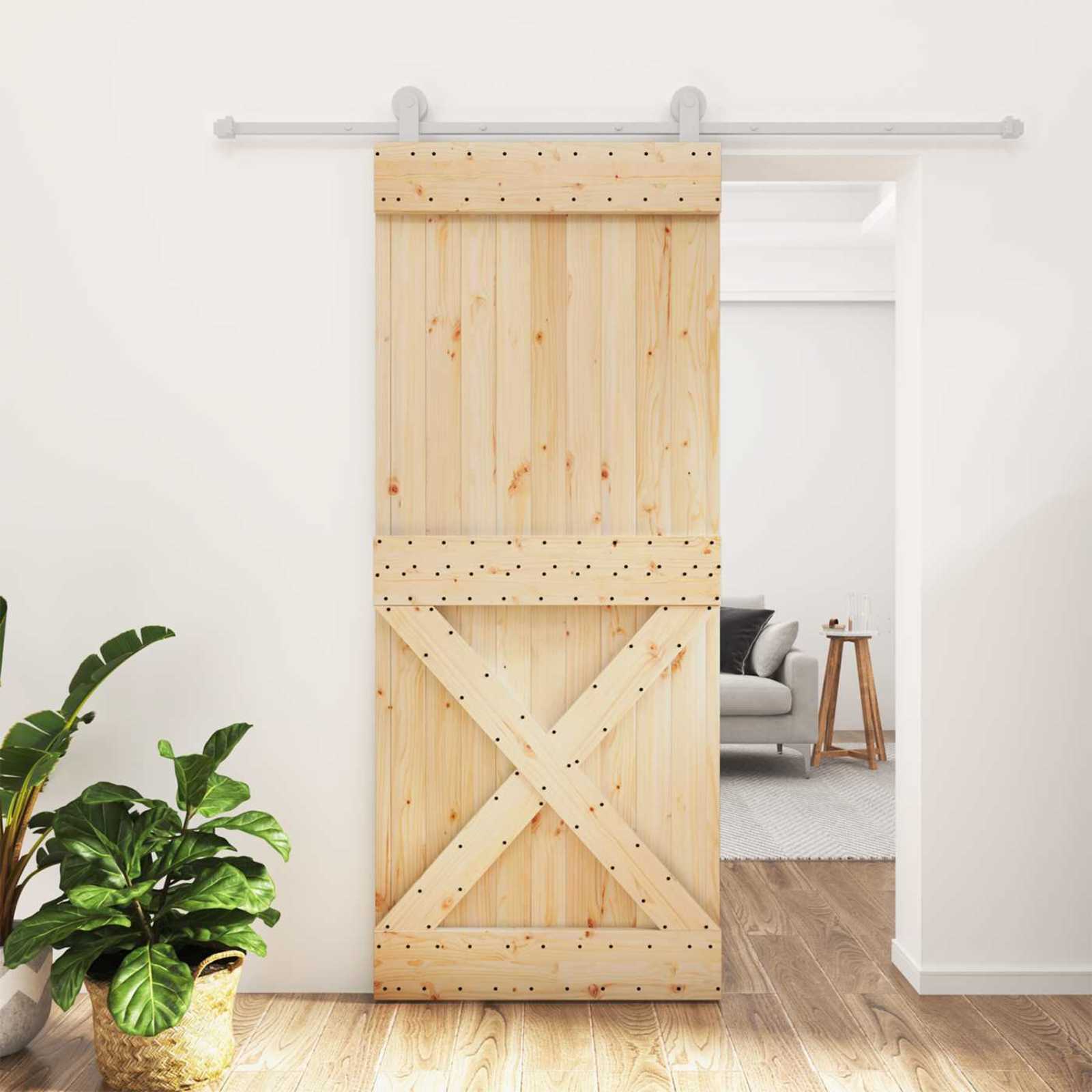 3445040_1.jpg vidaXL Posuvné dvere Prírodná a biela 85 x 210 cm – Obrázok 1
