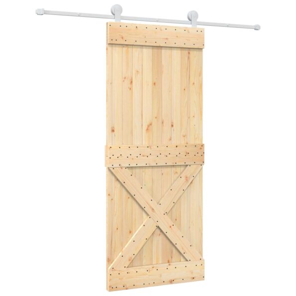 vidaXL Posuvné dvere Prírodná a biela 85 x 210 cm – Obrázok 2