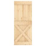 vidaXL Posuvné dvere Prírodná a biela 85 x 210 cm – Obrázok 4