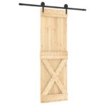 vidaXL Posuvné dvere Prírodná a čierna 70 x 210 cm – Obrázok 2