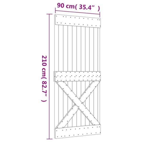 vidaXL Posuvné dvere Prírodná a čierna 90 x 210 cm – Obrázok 11
