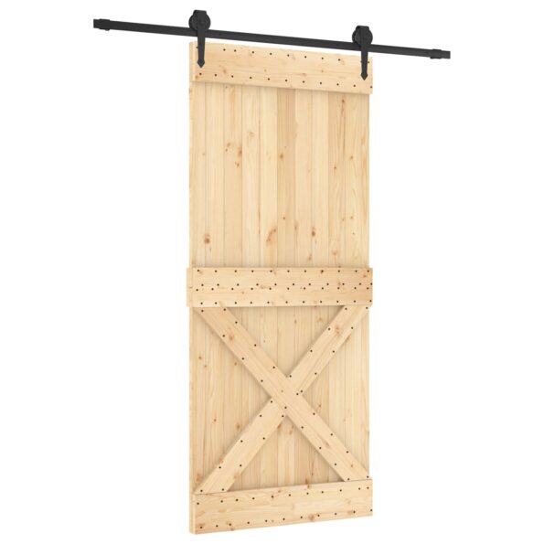 vidaXL Posuvné dvere Prírodná a čierna 90 x 210 cm – Obrázok 2
