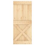 vidaXL Posuvné dvere Prírodná a čierna 90 x 210 cm – Obrázok 4