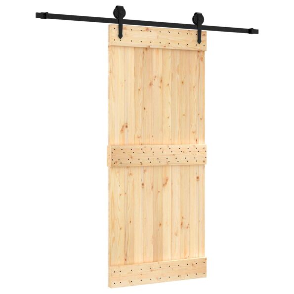 vidaXL Posuvné dvere Prírodná a čierna 90 x 210 cm – Obrázok 2