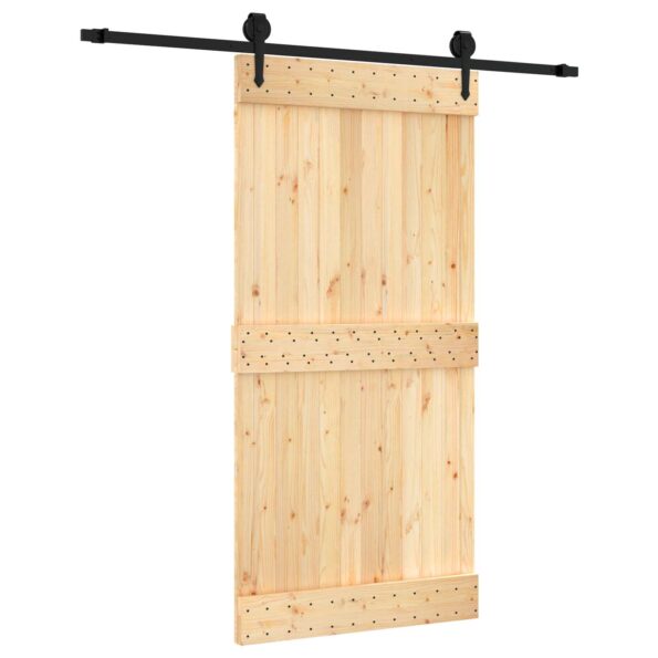 vidaXL Posuvné dvere Prírodná a čierna 100 x 210 cm – Obrázok 2