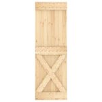 vidaXL Posuvné dvere Prírodná a čierna 70 x 210 cm – Obrázok 4