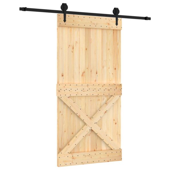 vidaXL Posuvné dvere Prírodná a čierna 100 x 210 cm – Obrázok 2
