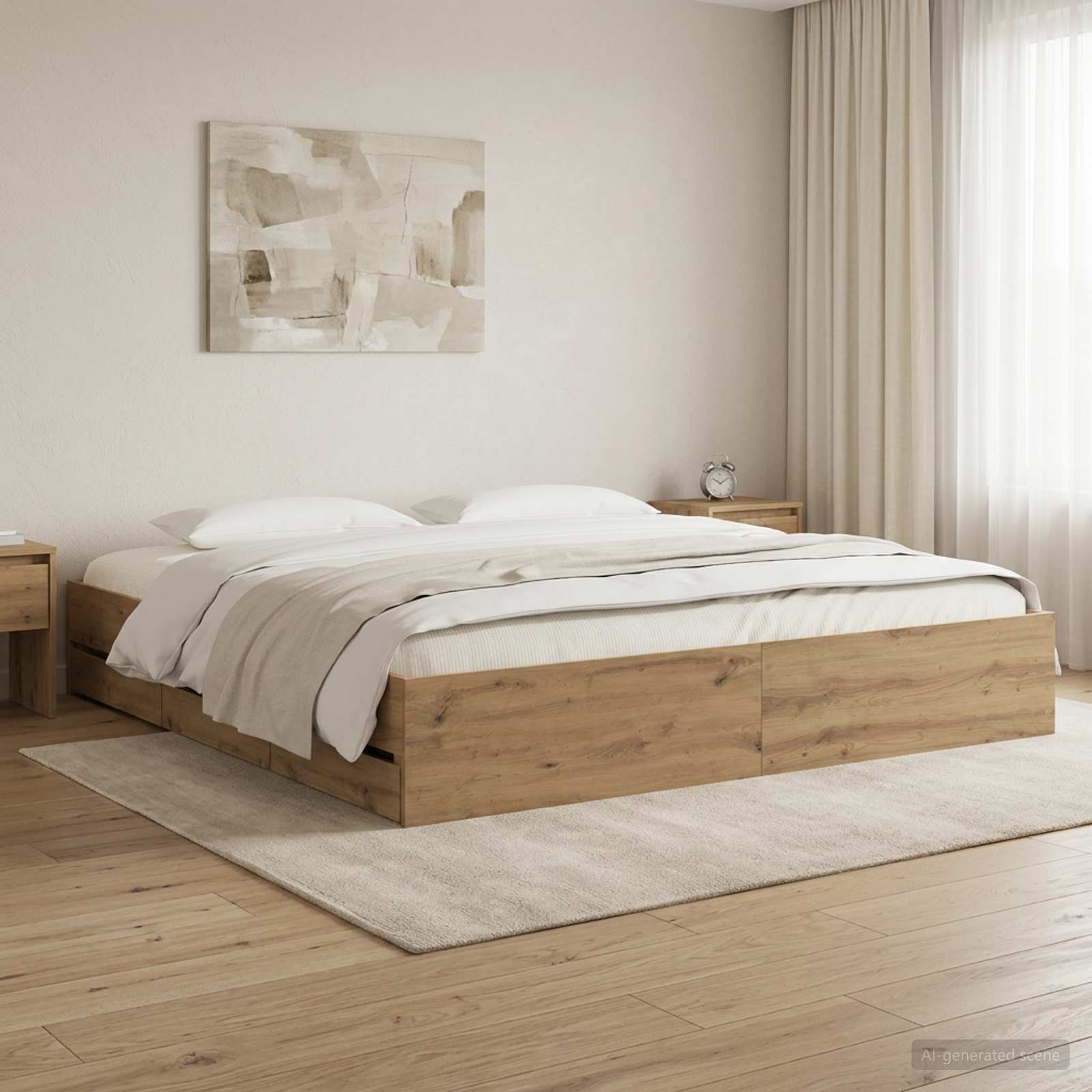 3445761_1.jpg vidaXL Rám postele so skladom Dub artisan 180 x 200 cm – Obrázok 1