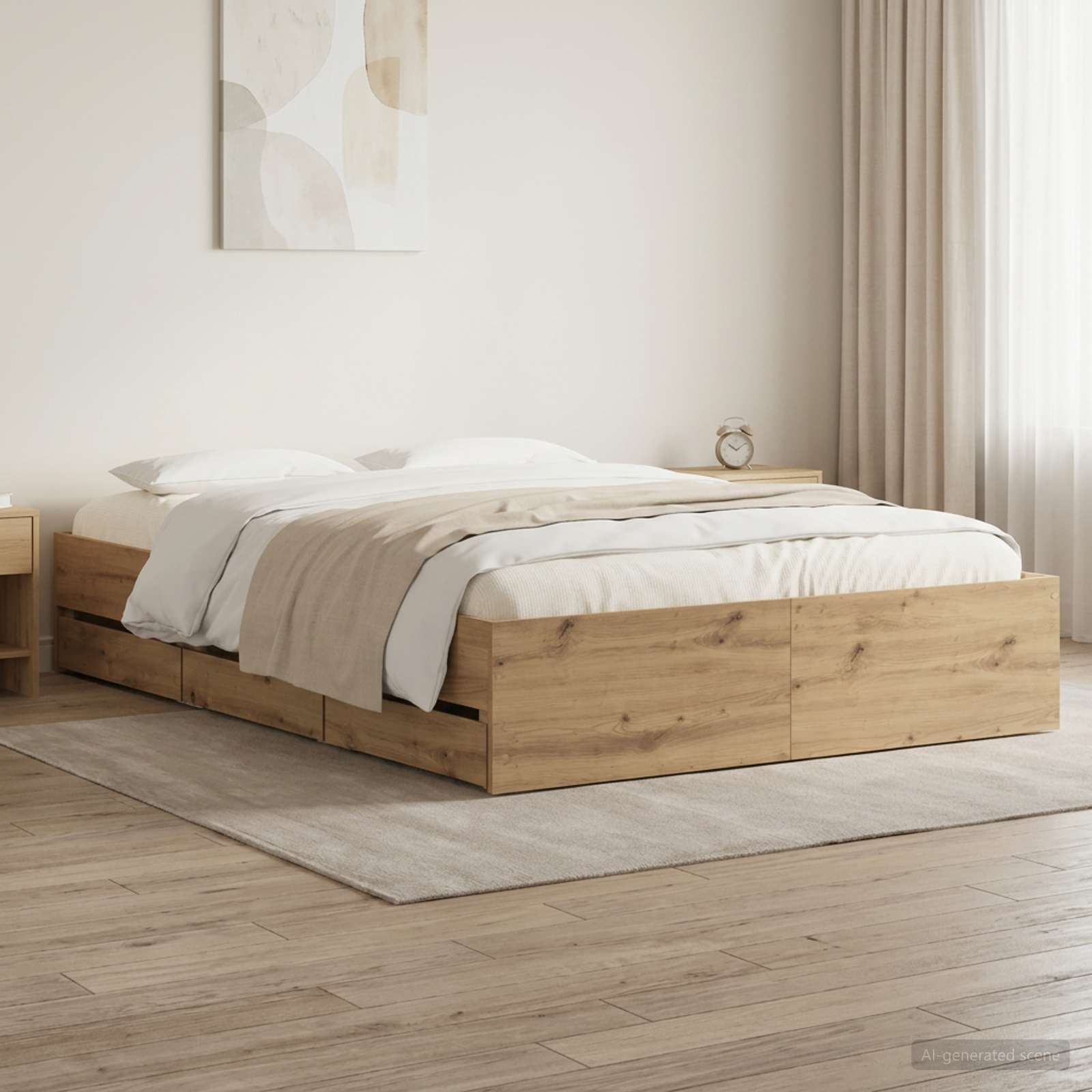 3445764_1.jpg vidaXL Rám postele so skladom Dub artisan 120 x 200 cm – Obrázok 1
