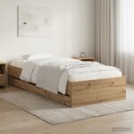 vidaXL Rám postele so skladom Dub artisan 90 x 200 cm Kompozitné drevo – Obrázok 7