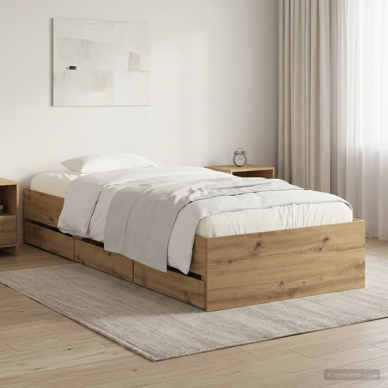 3445765_1.jpg vidaXL Rám postele so skladom Dub artisan 90 x 200 cm Kompozitné drevo – Obrázok 1
