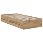 vidaXL Rám postele so skladom Dub artisan 90 x 200 cm Kompozitné drevo – Obrázok 3