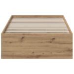 vidaXL Rám postele so skladom Dub artisan 90 x 200 cm Kompozitné drevo – Obrázok 4