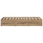 vidaXL Rám postele so skladom Dub artisan 90 x 200 cm Kompozitné drevo – Obrázok 5