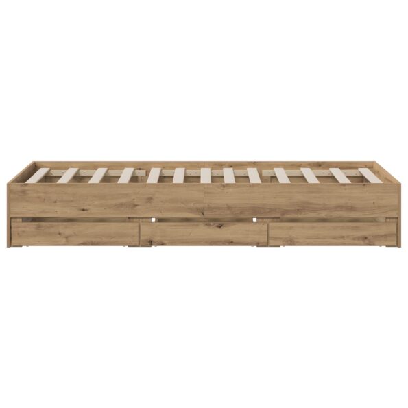 vidaXL Rám postele so skladom Dub artisan 90 x 200 cm Kompozitné drevo – Obrázok 5