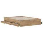 vidaXL Rám postele so skladom Dub artisan 140 x 190 cm – Obrázok 2