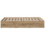 vidaXL Rám postele so skladom Dub artisan 140 x 190 cm – Obrázok 5