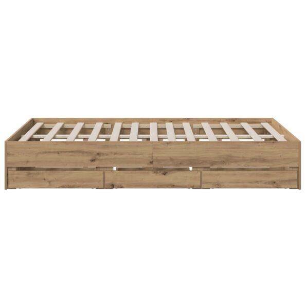 vidaXL Rám postele so skladom Dub artisan 140 x 190 cm – Obrázok 5