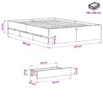 vidaXL Rám postele so skladom Dub artisan 140 x 190 cm – Obrázok 6