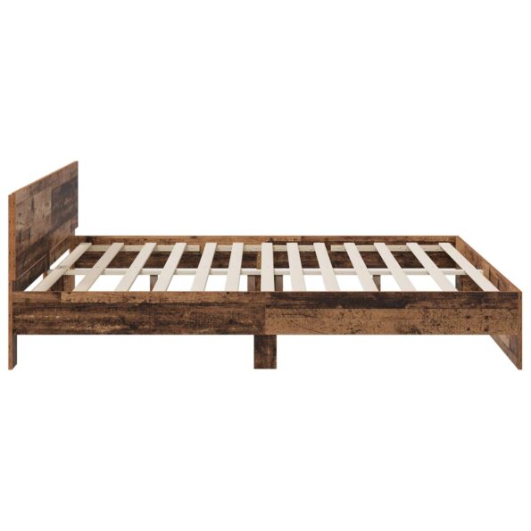 vidaXL Rám postele s čelom Staré drevo 200 x 200 cm Kompozitné drevo – Obrázok 4