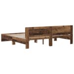 vidaXL Rám postele s čelom Staré drevo 200 x 200 cm Kompozitné drevo – Obrázok 5
