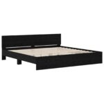 vidaXL Rám postele s čelom Čierny dub 200 x 200 cm Kompozitné drevo – Obrázok 2
