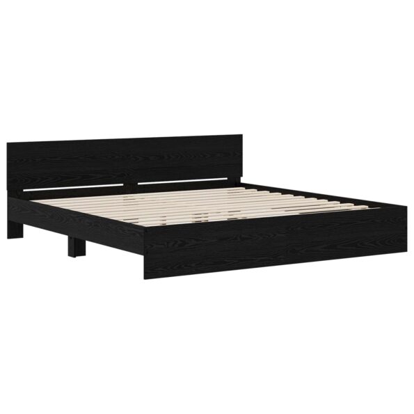 vidaXL Rám postele s čelom Čierny dub 200 x 200 cm Kompozitné drevo – Obrázok 2