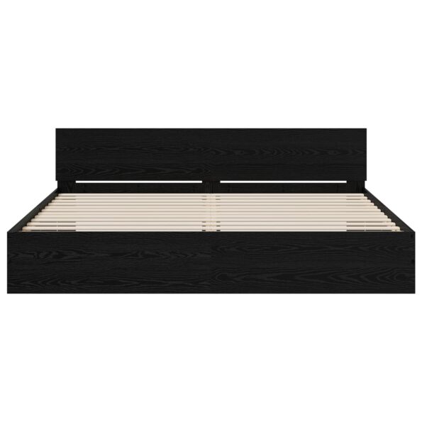 vidaXL Rám postele s čelom Čierny dub 200 x 200 cm Kompozitné drevo – Obrázok 3