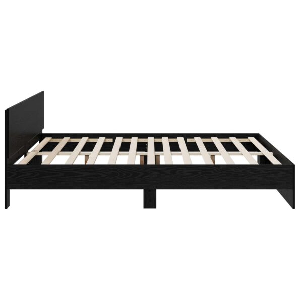 vidaXL Rám postele s čelom Čierny dub 200 x 200 cm Kompozitné drevo – Obrázok 4