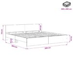 vidaXL Rám postele s čelom Čierny dub 200 x 200 cm Kompozitné drevo – Obrázok 7