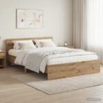vidaXL Rám postele s čelom Dub artisan 160 x 200 cm Kompozitné drevo – Obrázok 8