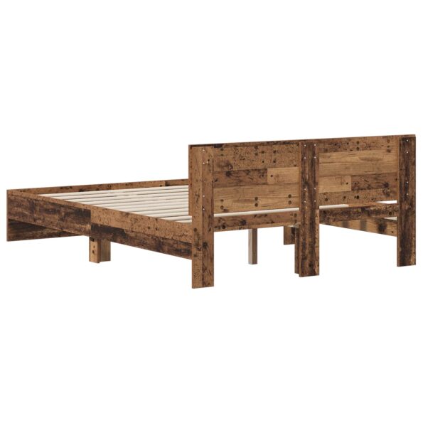 vidaXL Rám postele s čelom Staré drevo 140 x 200 cm Kompozitné drevo – Obrázok 5