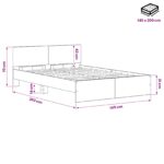 vidaXL Rám postele s čelom Staré drevo 140 x 200 cm Kompozitné drevo – Obrázok 7