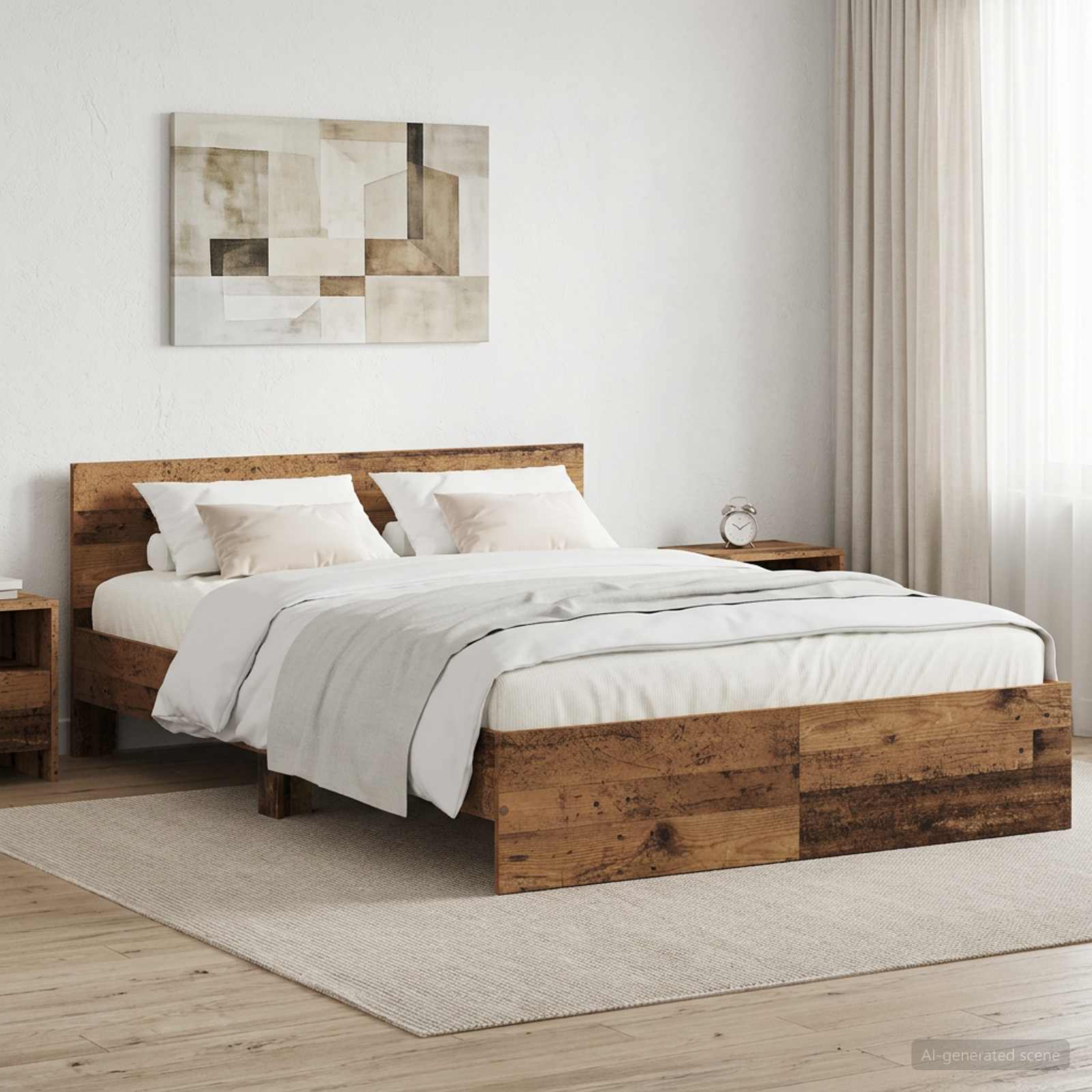 3445777_1.jpg vidaXL Rám postele s čelom Staré drevo 120 x 200 cm Kompozitné drevo – Obrázok 1