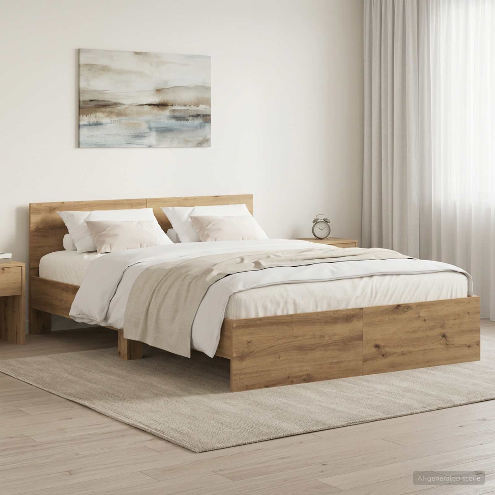 3445778_1.jpg vidaXL Rám postele s čelom Dub artisan 120 x 200 cm Kompozitné drevo – Obrázok 1