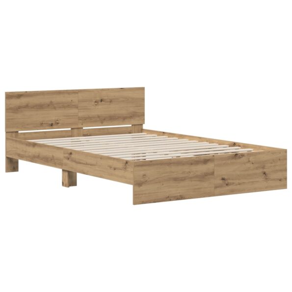 vidaXL Rám postele s čelom Dub artisan 120 x 200 cm Kompozitné drevo – Obrázok 2