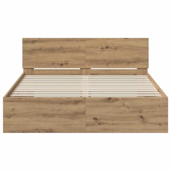 vidaXL Rám postele s čelom Dub artisan 120 x 200 cm Kompozitné drevo – Obrázok 3