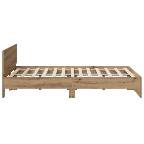 vidaXL Rám postele s čelom Dub artisan 120 x 200 cm Kompozitné drevo – Obrázok 4