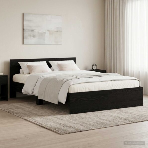 vidaXL Rám postele s čelom Čierny dub 120 x 200 cm Kompozitné drevo – Obrázok 8