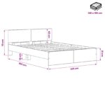 vidaXL Rám postele s čelom Staré drevo 140 x 190 cm Kompozitné drevo – Obrázok 7