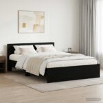 vidaXL Rám postele s čelom Čierny dub 140 x 190 cm Kompozitné drevo – Obrázok 8
